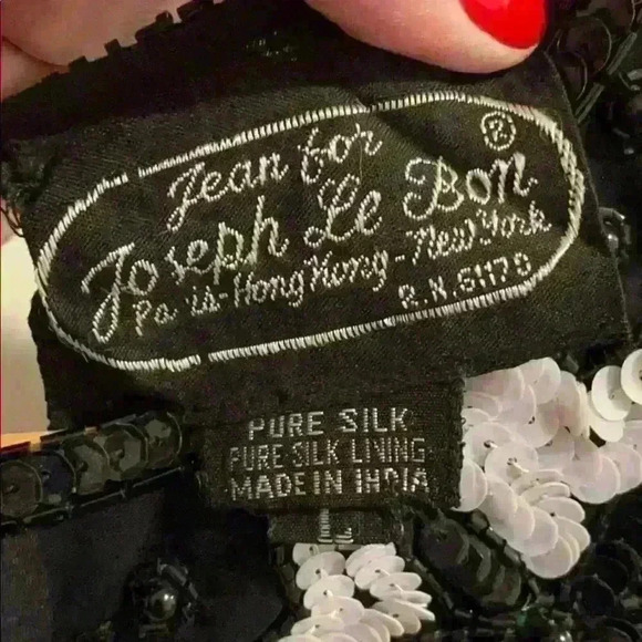 Vintage Jean for Joseph Le Bon silk beaded top, Lg - Picture 8 of 10